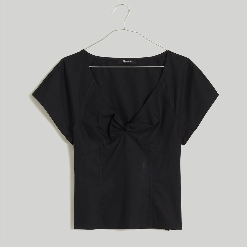Madewell twist front cotton seamed top
